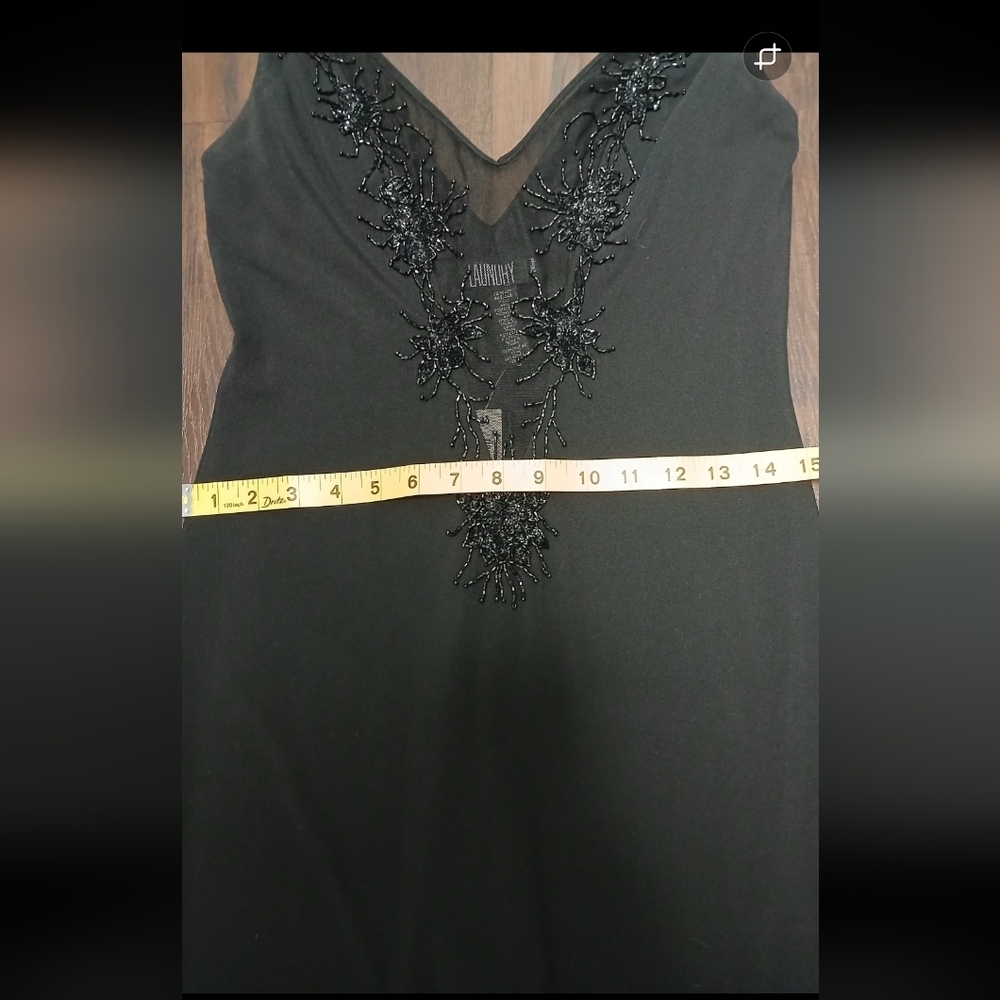 Laundry By Shelli Segal Black Beaded V-Neck Maxi Dress - Picture 10 of 16